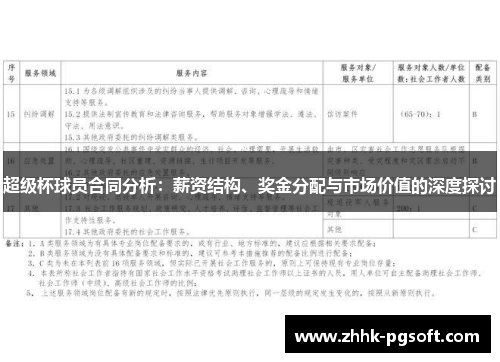 超级杯球员合同分析：薪资结构、奖金分配与市场价值的深度探讨